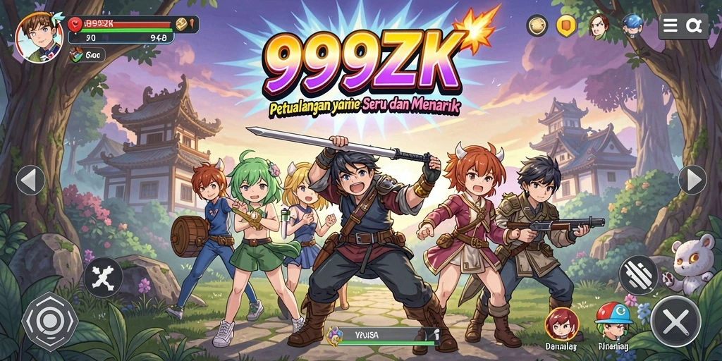 Tampilan menarik dari karakter dan aksi dalam gameplay Anime.
