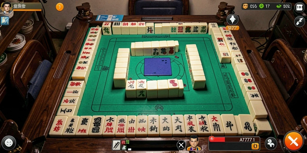Tampilan gameplay A7777 dengan grafis Mahjong yang menarik.