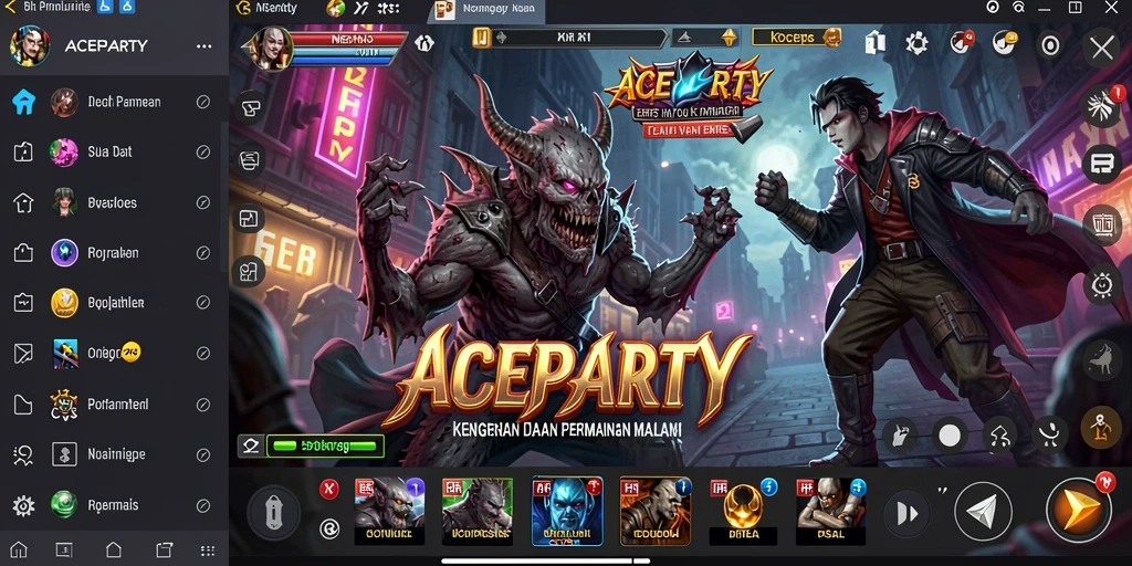 Gameplay menegangkan di ACEPARTY dengan suasana Horror yang mencekam.