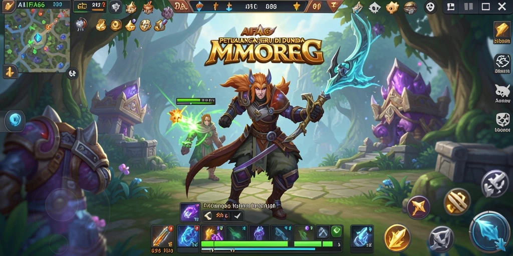 Screenshot gameplay AIFA66 yang menampilkan pertarungan epik di dunia MMORPG.