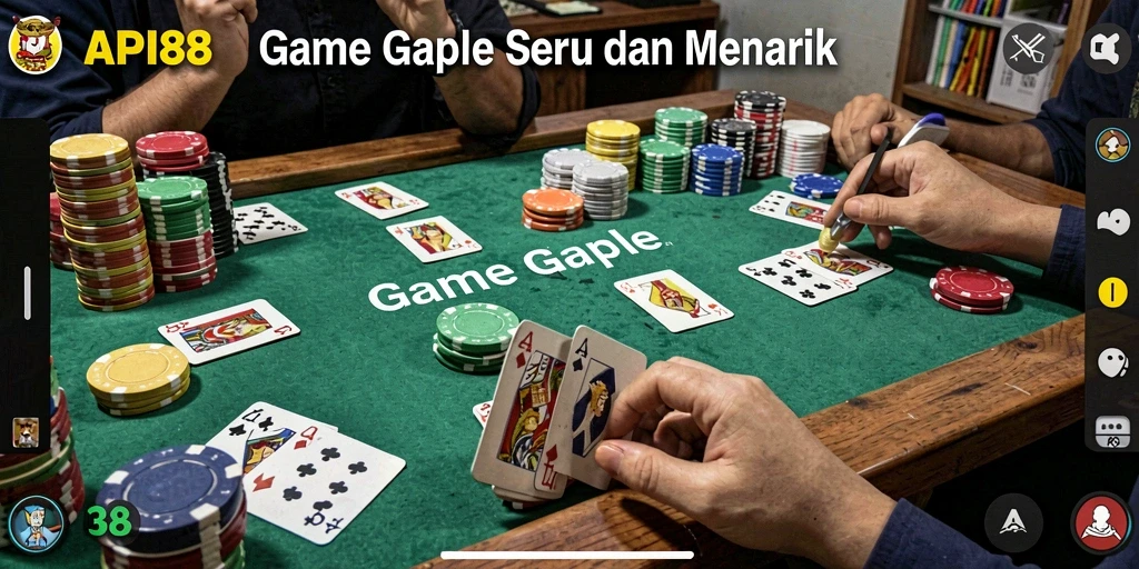 Screenshot menampilkan gameplay seru Gaple di API88.