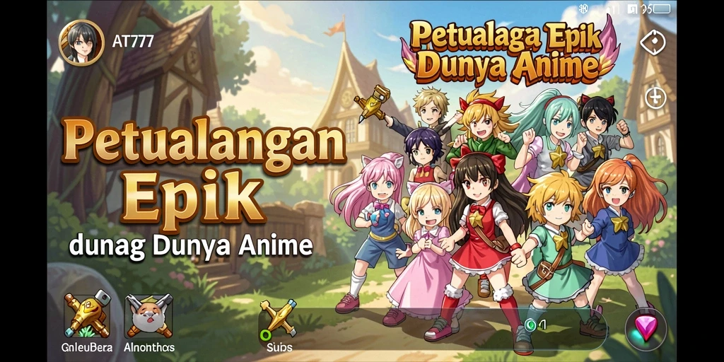 Tampilan menarik gameplay AT777 dalam dunia Anime.