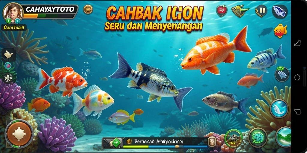 Tampilan gameplay CAHAYATOTO dengan suasana menembak ikan yang seru.