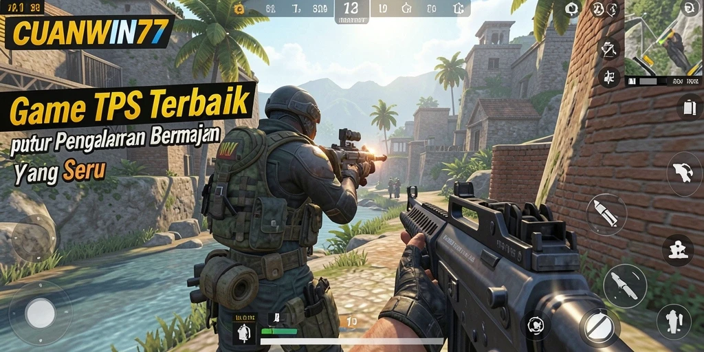 Screenshot gameplay CUANWIN77 menampilkan aksi seru dalam perang TPS.