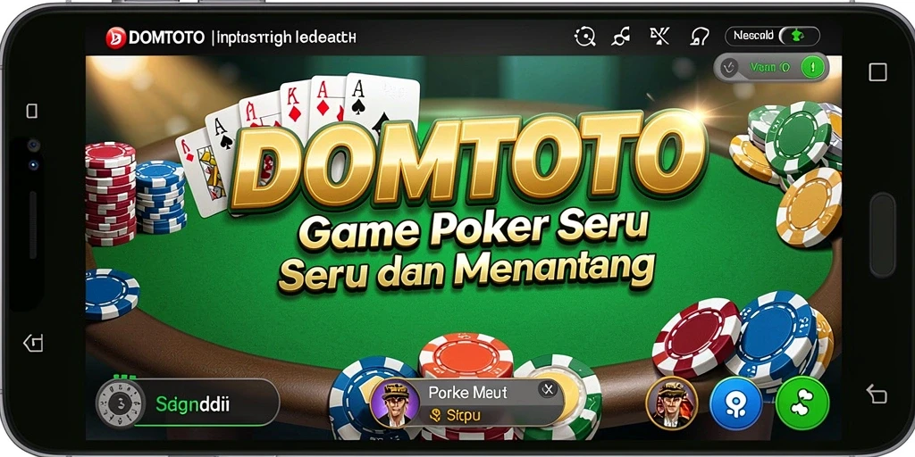 Tampilan gameplay Poker di DOMTOTO yang mendebarkan.