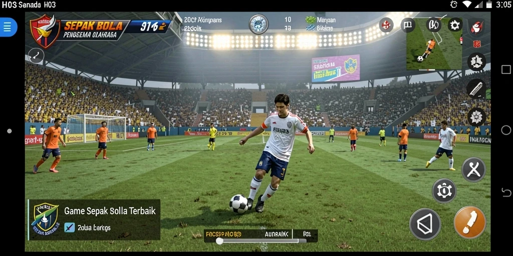 Screenshot gameplay H03 yang menampilkan aksi seru di lapangan.