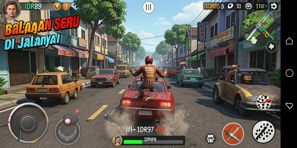 Gameplay balapan mendebarkan dalam IDR89 dengan grafik memukau.
