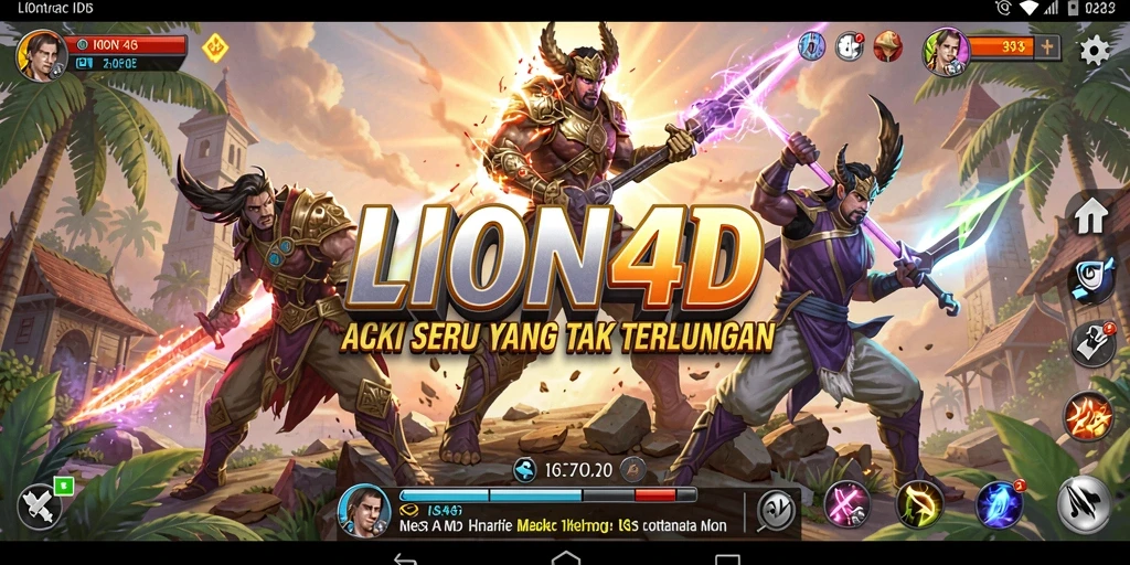 Tampilan seru dan aksi mendebarkan dalam gameplay LION4D.