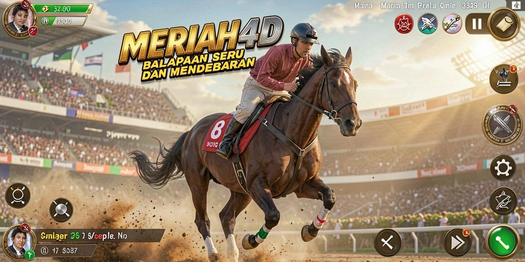 Tampilan gameplay mendebarkan dari balapan epik dalam MERIAH4D.