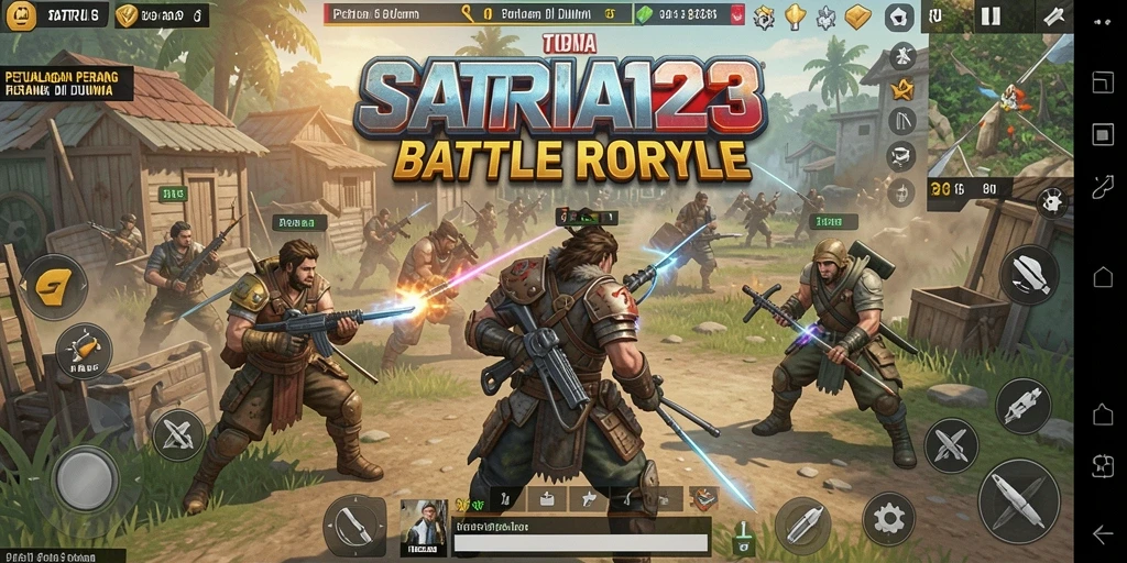 Tampilan gameplay SATRIA123 yang mendebarkan dalam misi Battle Royale.