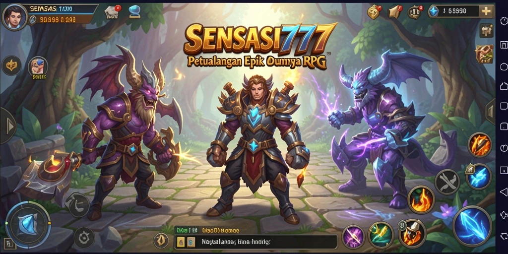 Tampilan gameplay SENSASI777 yang penuh aksi dan petualangan RPG.