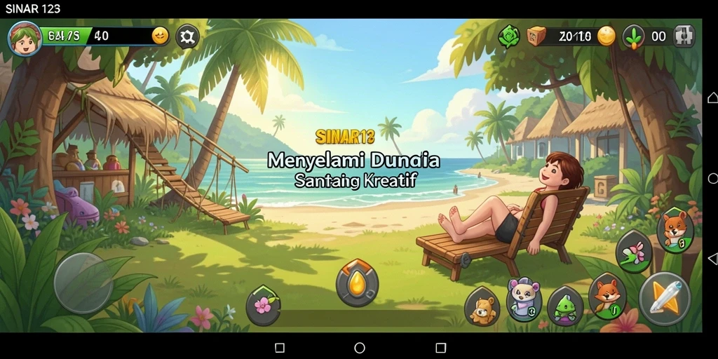 Tampilan gameplay <strong>SINAR123</strong> yang ceria dan menarik, penuh dengan karakter lucu.