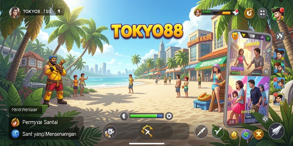 Tampilan gameplay TOKYO88 yang cerah dan menyenangkan.