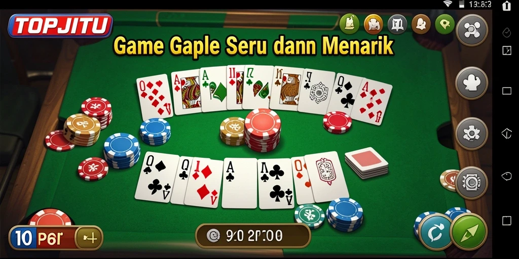 Tampilan gameplay menarik dari game Gaple TOPJITU.