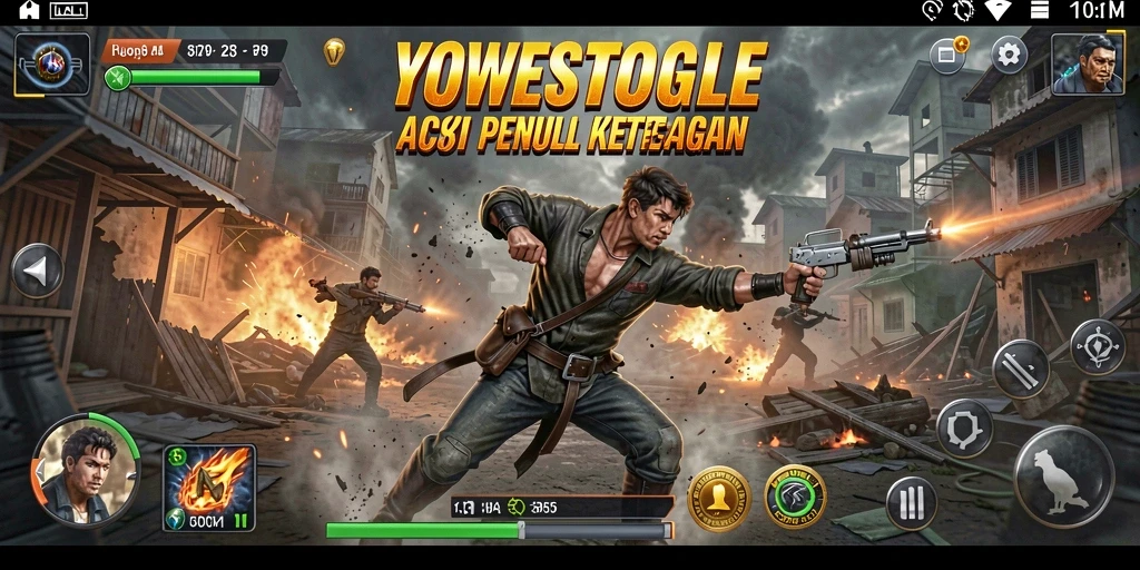 Tangkapan layar utama YOWESTOGEL menampilkan aksi seru dan grafis menakjubkan.